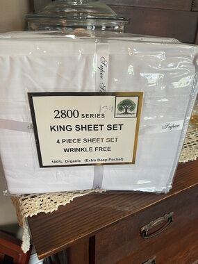 Organic White King Sheet Set - 4 Piece